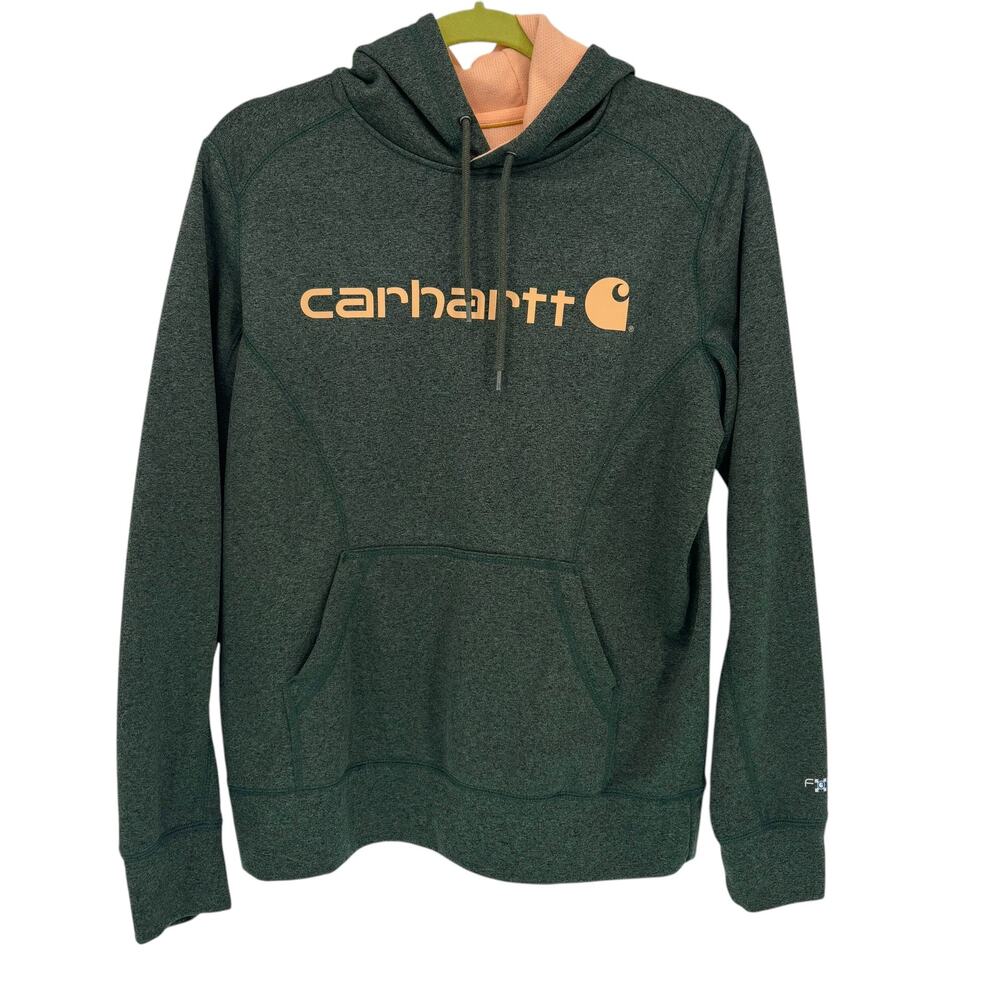 Carhartt Force Extremes Signature Graphic Hoodie Hooded Sweatshirt Women M Green